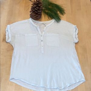 Lucky Brand Baby Blue Tissue Weight Top